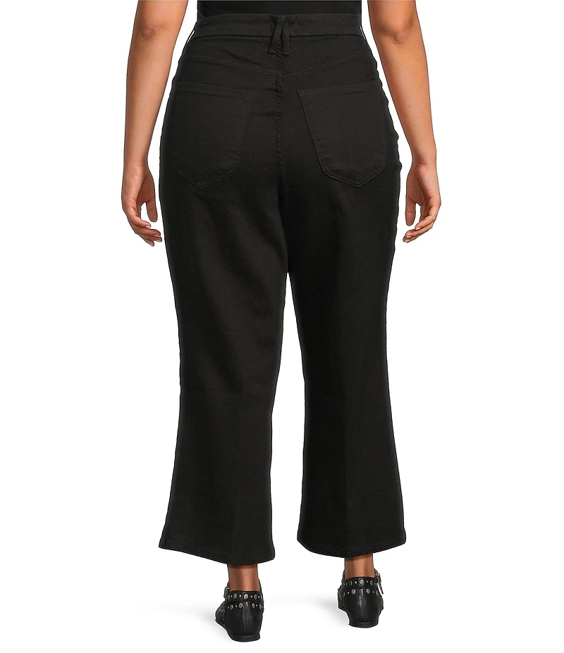 Good American Plus Size Good Waist Cropped High Rise Wide Leg Palazzo Jeans