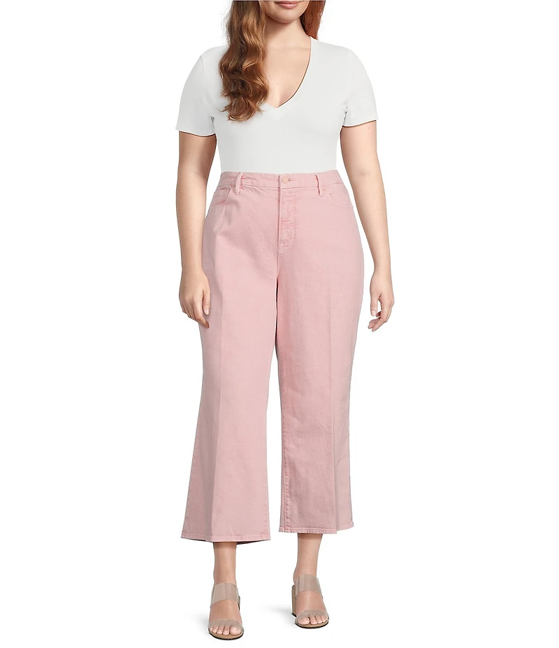 Good American Plus Size Good Waist Cropped Palazzo Jeans