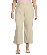Good American Plus Size Good Waist High Rise Palazzo Cropped Leg Jean