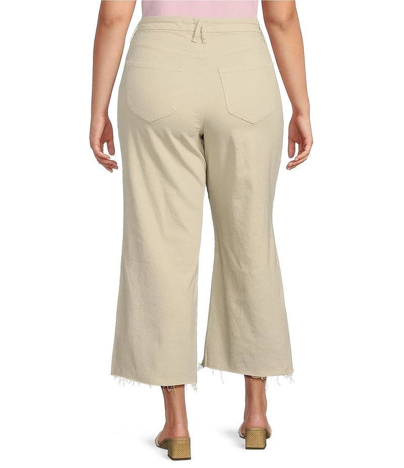 Good American Plus Size Good Waist High Rise Palazzo Cropped Leg Jean
