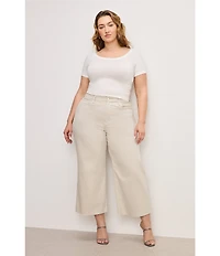Good American Plus Size Good Waist High Rise Palazzo Cropped Leg Jean