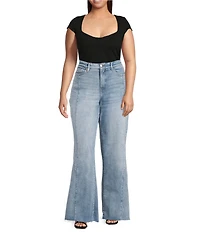 Good American Plus Size Good Waist High Rise Palazzo Jeans