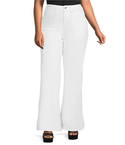 Good American Plus Size Good Waist Palazzo High Rise Wide Leg Denim Jeans