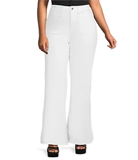 Good American Plus Size Good Waist Palazzo High Rise Wide Leg Denim Jeans