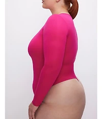 Good American Plus Size Scuba Crew Neck Long Sleeve Bodysuit