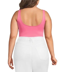 Good American Plus Size Sculpting Square Neck Modern Tank Bodysuit