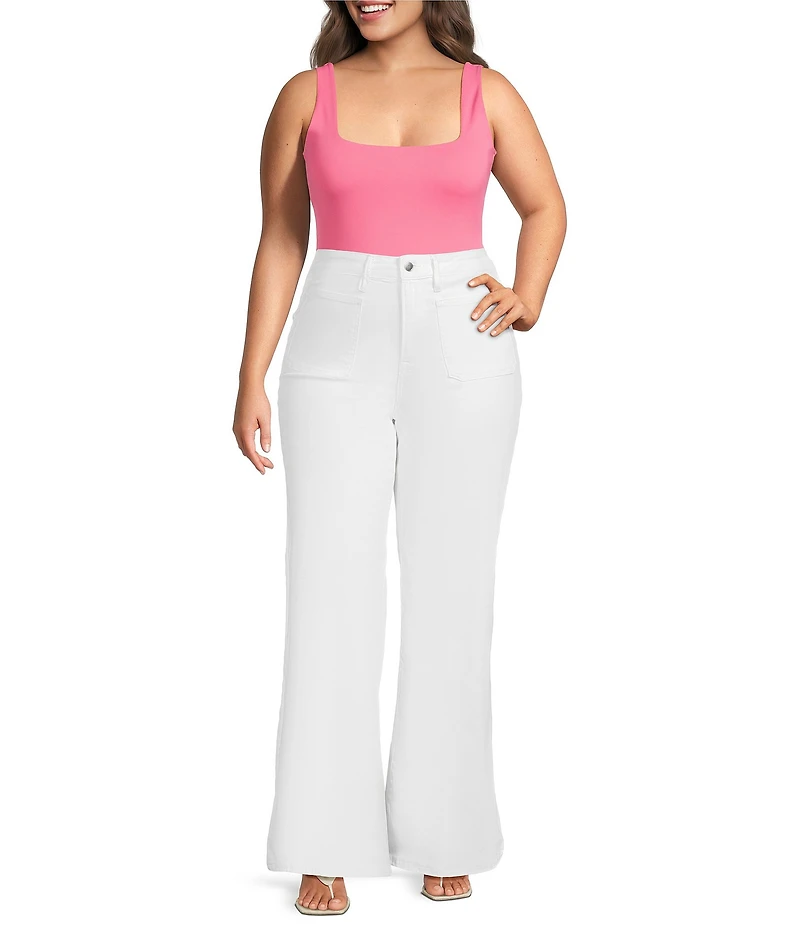 Good American Plus Size Sculpting Square Neck Modern Tank Bodysuit