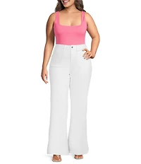 Good American Plus Size Sculpting Square Neck Modern Tank Bodysuit