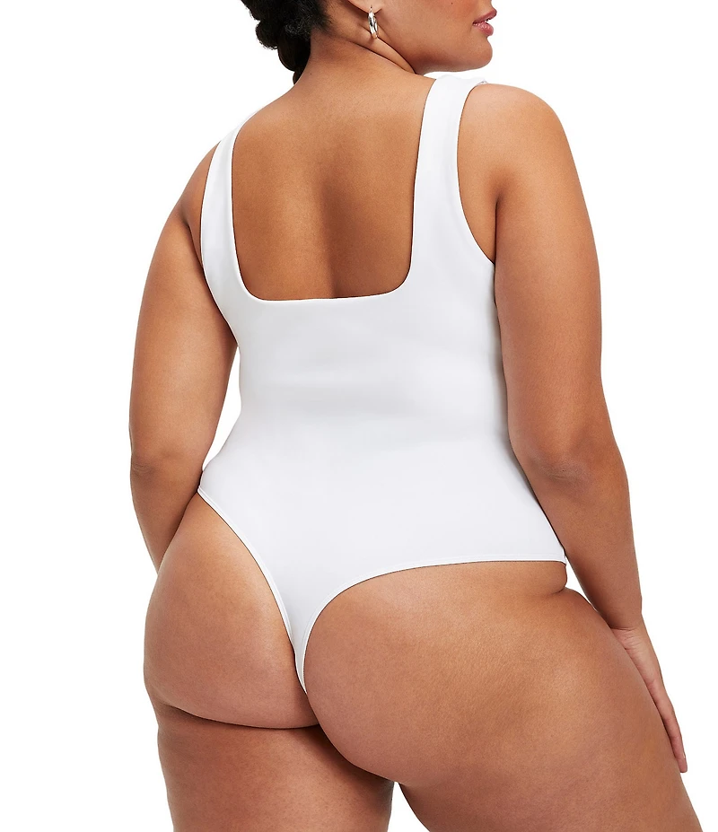 Good American Plus Size Sculpting Square Neck Modern Tank Bodysuit