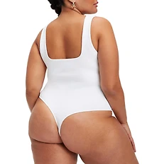 Good American Plus Size Sculpting Square Neck Modern Tank Bodysuit