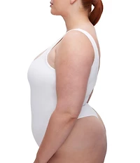 Good American Plus Size Sculpting Square Neck Modern Tank Bodysuit