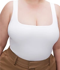Good American Plus Size Sculpting Square Neck Modern Tank Bodysuit
