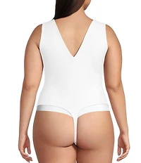 Good American Plus Size Sculpting Deep V-Neck Sleeveless Bodysuit