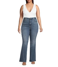 Good American Plus Size Sculpting Deep V-Neck Sleeveless Bodysuit