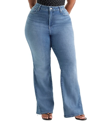 Good American Plus Size Soft Tech Good Classic High Rise Bootcut Leg Denim Jeans