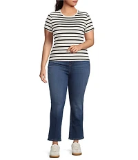 Good American Plus Size Soft Tech Good Curve High Rise Straight Leg Jeans