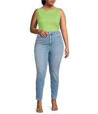 Good American Plus Size Soft Tech Good Legs Mid Rise Skinny Jeans