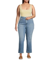 Good American Plus Size Soft Tech Good Legs Mid Rise Straight Jeans