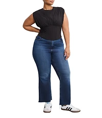 Good American Plus Size Soft Tech Good Standard Kick Flare High Rise Denim Jean