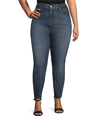 Good American Plus Size Soft Tech Good Waist High Rise Skinny Cropped Jeans