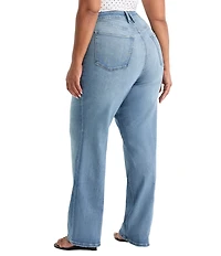 Good American Plus Size Soft Tech High Rise Good True Straight Leg Denim Jeans