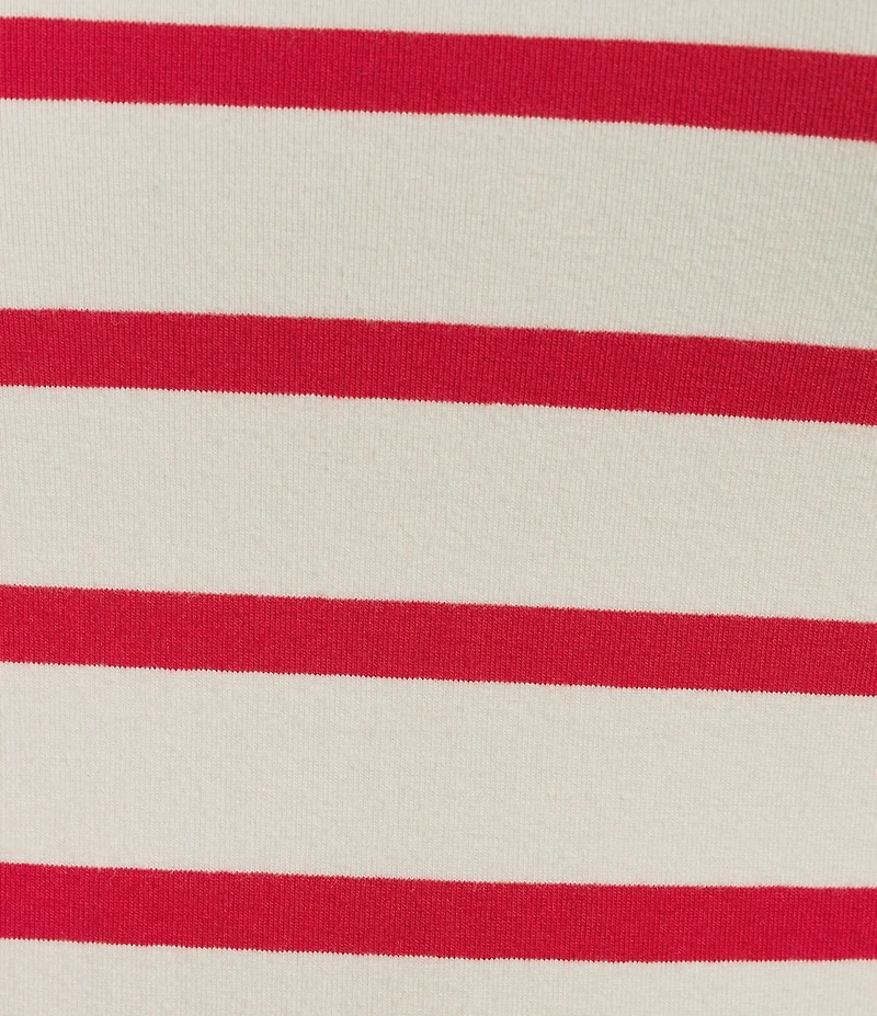 Good American Plus Size Super Stretch Crew Neck Short Sleeve Stripe Baby Tee