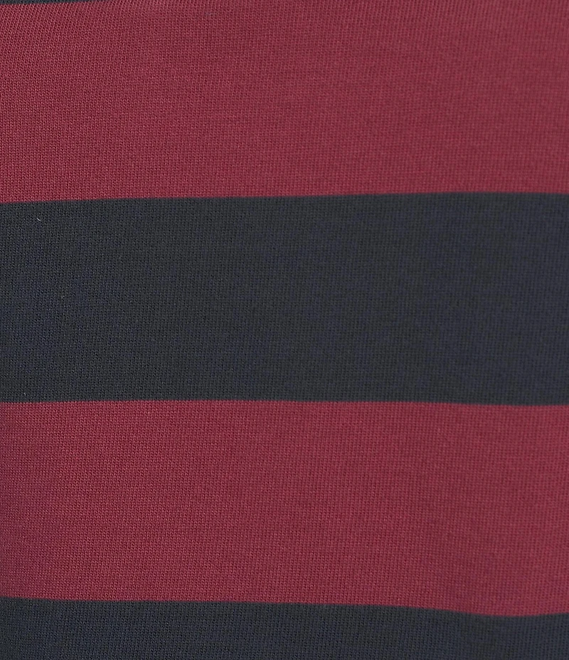 Good American Plus Size The Rugby Stripe Collared Long Sleeve Polo Shirt