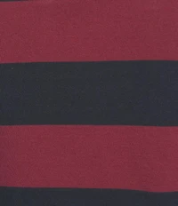 Good American Plus Size The Rugby Stripe Collared Long Sleeve Polo Shirt