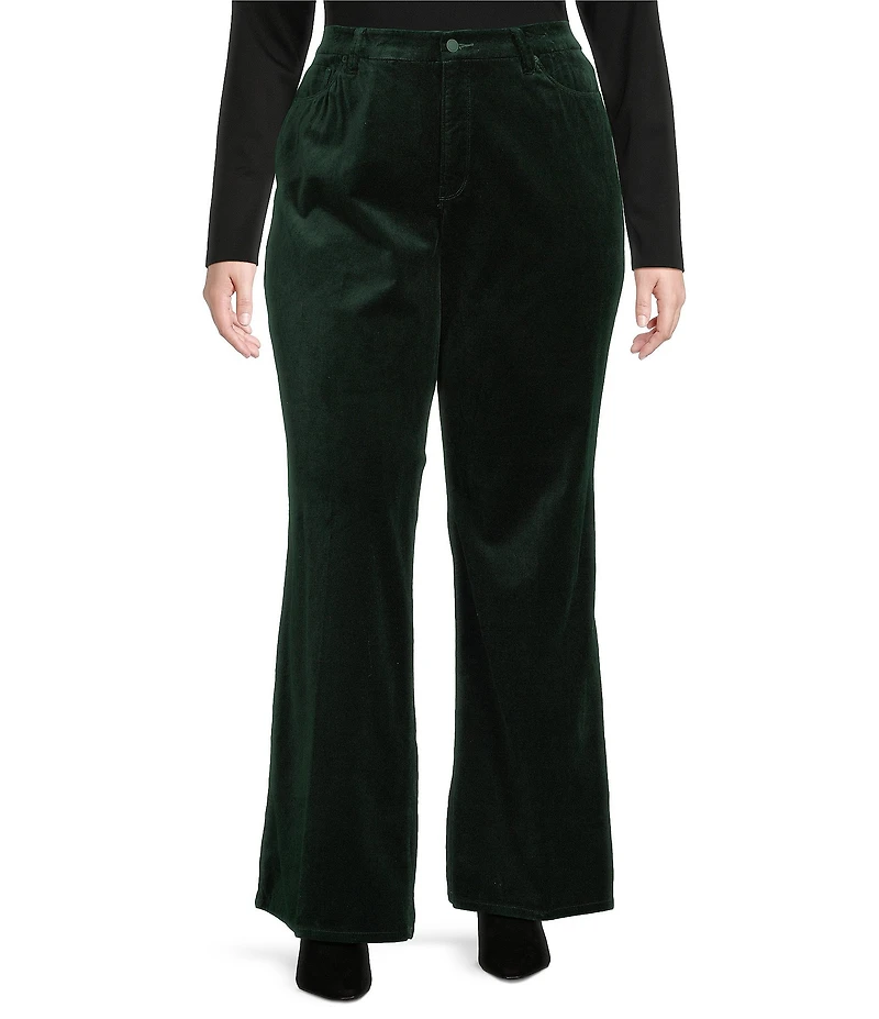 Good American Plus Size Velvet Good Waist High Rise Palazzo Pants