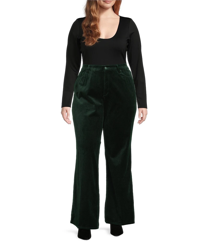 Good American Plus Size Velvet Good Waist High Rise Palazzo Pants