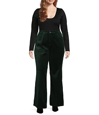 Good American Plus Size Velvet Good Waist High Rise Palazzo Pants