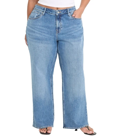 Good American Plus Size Vintage Low Rise Loose Wide Leg Denim Jeans
