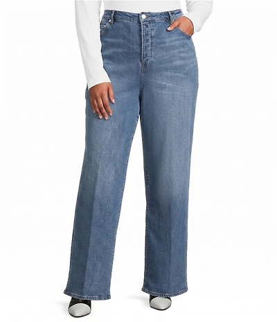 Good American Plus Size Vintage Wide Leg High Rise Denim Jeans