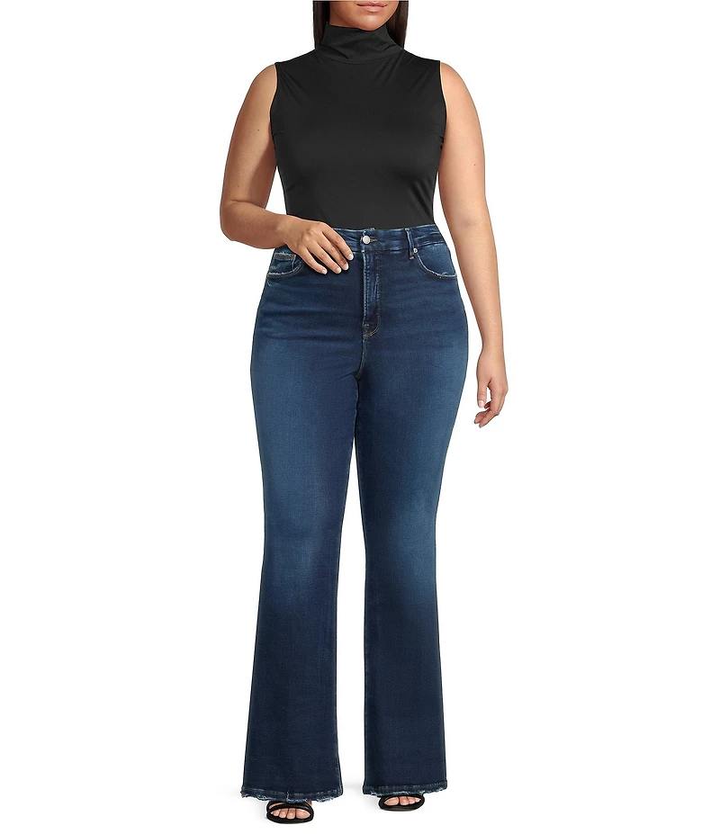 Good American Plus Size Weightless Scuba Mock Neck Sleeveless Bodysuit