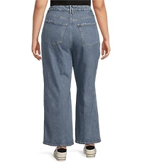 Good American Plus Soft Tech Good Skate Cropped Wide Leg Jeans