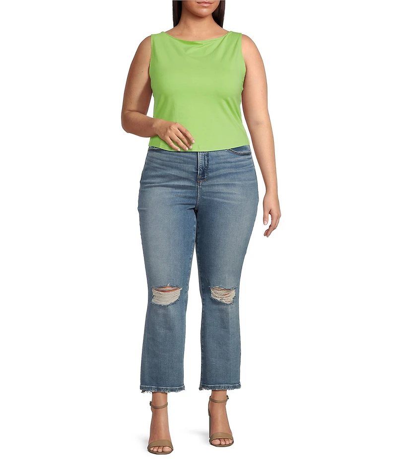Good American Plus Super Stretch Boat Neck Sleeveless Tank