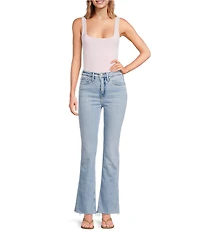 Good American Scuba Knit Modern Square Neck Sleeveless Wide Strap Tank Bodysuit