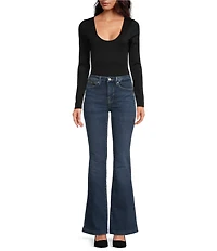 Good American Scuba Scoop Neck Long Sleeve Bodysuit