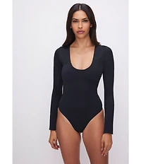 Good American Scuba Scoop Neck Long Sleeve Bodysuit