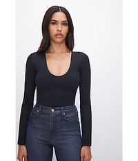 Good American Scuba Scoop Neck Long Sleeve Bodysuit
