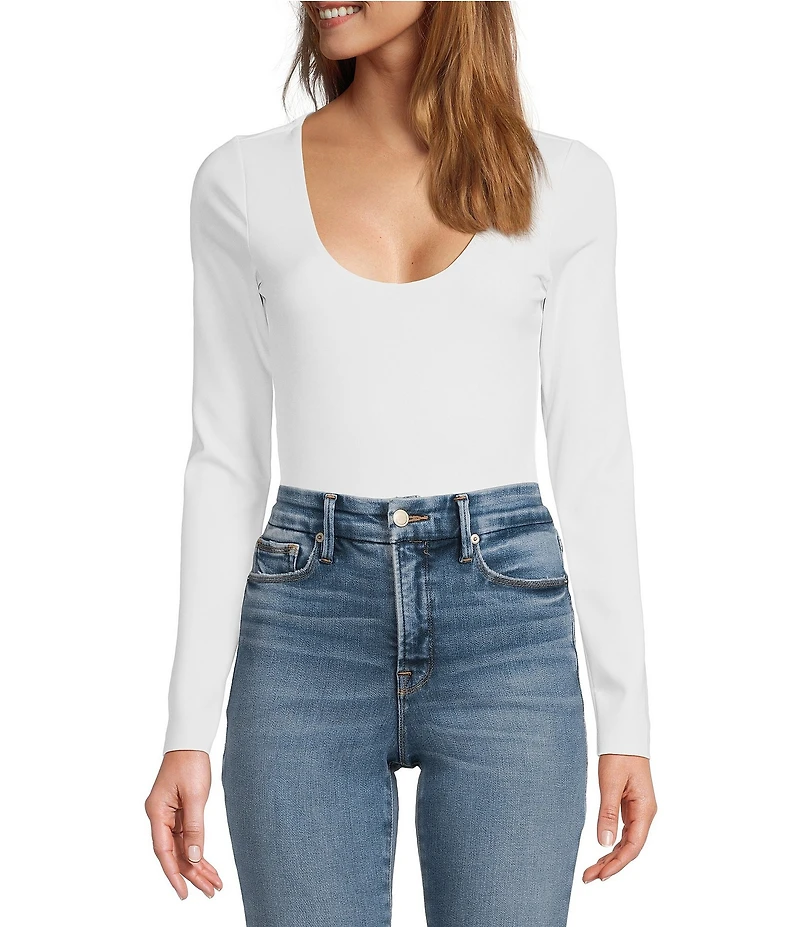 Good American Scuba Scoop Neck Long Sleeve Bodysuit