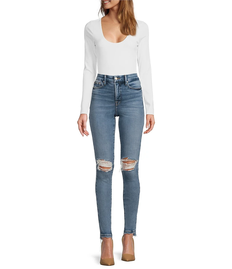 Good American Scuba Scoop Neck Long Sleeve Bodysuit
