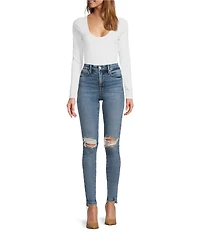 Good American Scuba Scoop Neck Long Sleeve Bodysuit