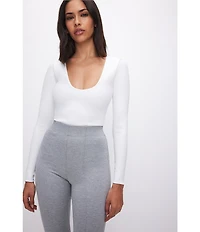 Good American Scuba Scoop Neck Long Sleeve Bodysuit