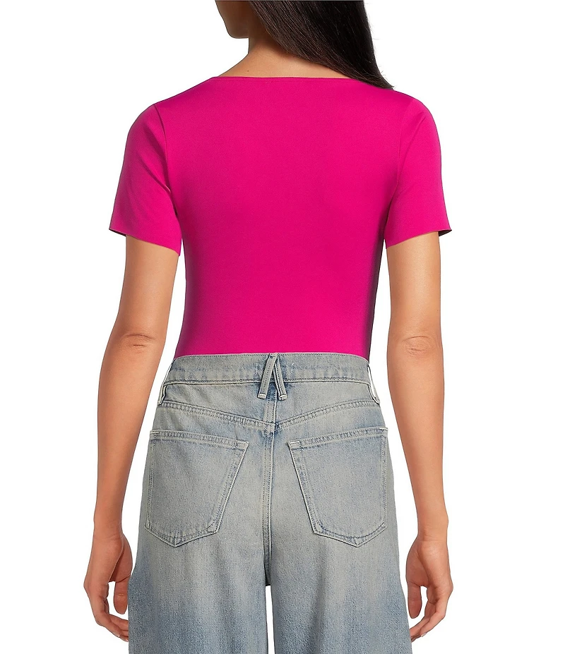 Good American Sculpting Square Neck Short Sleeve Bodysuit