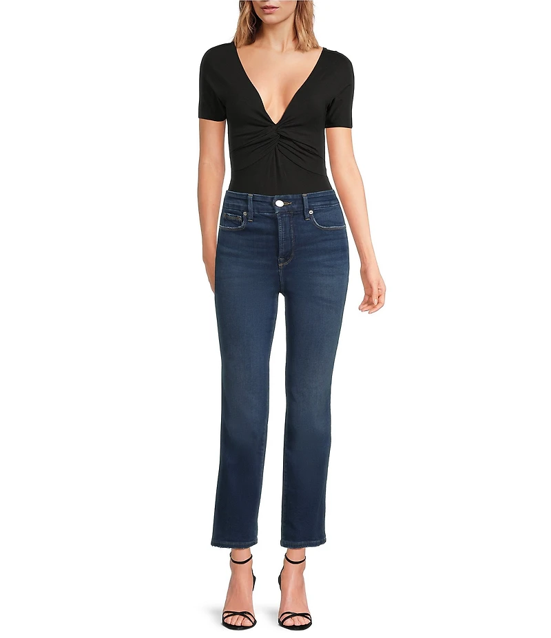 Good American Soft Tech Good Curve High Rise Straight Leg Jeans