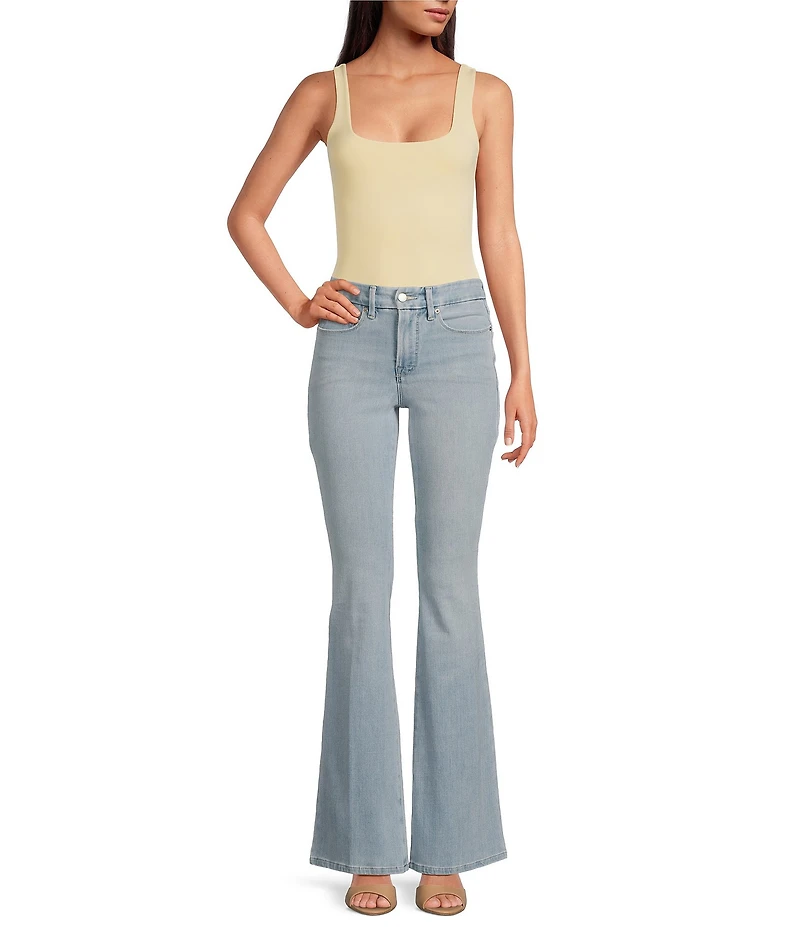 Good American Soft Tech Good Legs Mid-Rise Flare Jeans