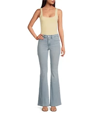 Good American Soft Tech Good Legs Mid-Rise Flare Jeans