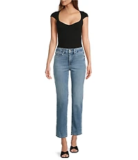 Good American Soft Tech Good Legs Mid Rise Straight Jeans