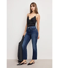 Good American Soft Tech Good Standard Kick Flare High Rise Denim Jeans